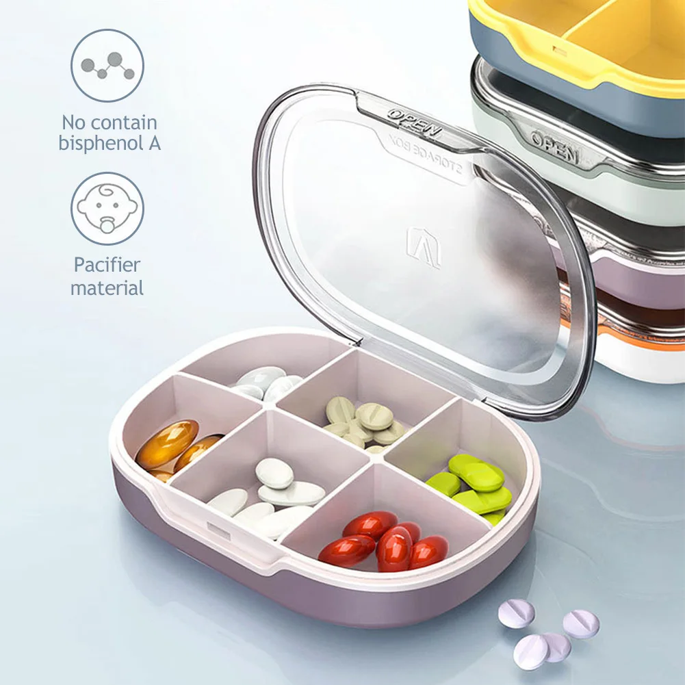 صندوق حبوب منظم حبوب السفر المقاوم للرطوبة لمحفظة الجيب، علبة حبوب الدواء اليومية، حاوية حامل فيتامين الطب المحمولة #4