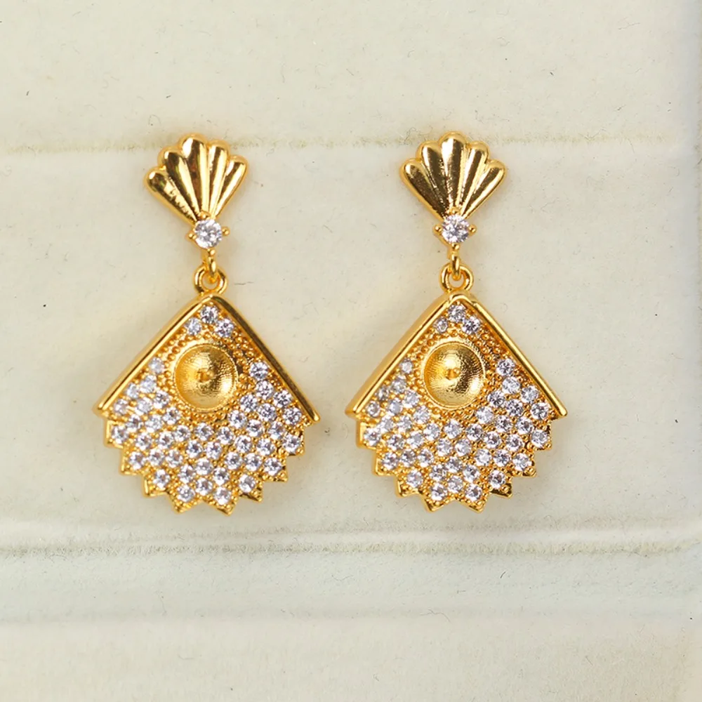 

6PCS S925 Sterling Silver Needle 18K Gold Wrapped Plated Brass Earring Settings Diy Jewelry Pearl Earrings Accessories