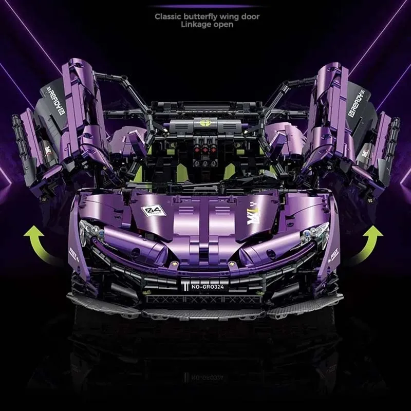 Blocs de construction de voiture de sport télécommandés techniques RC, 3568 pièces, modèle MOC P1, voiture de course, briques, jouets pour garçons, coffret cadeau pour enfants