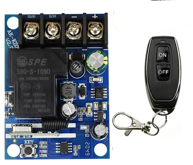 Universal 433 Mhz Remote Control Wireless Switch DC 12V 24V 48V 30A Relay Receiver Remote ON OFF for Home Appliance Fan Light