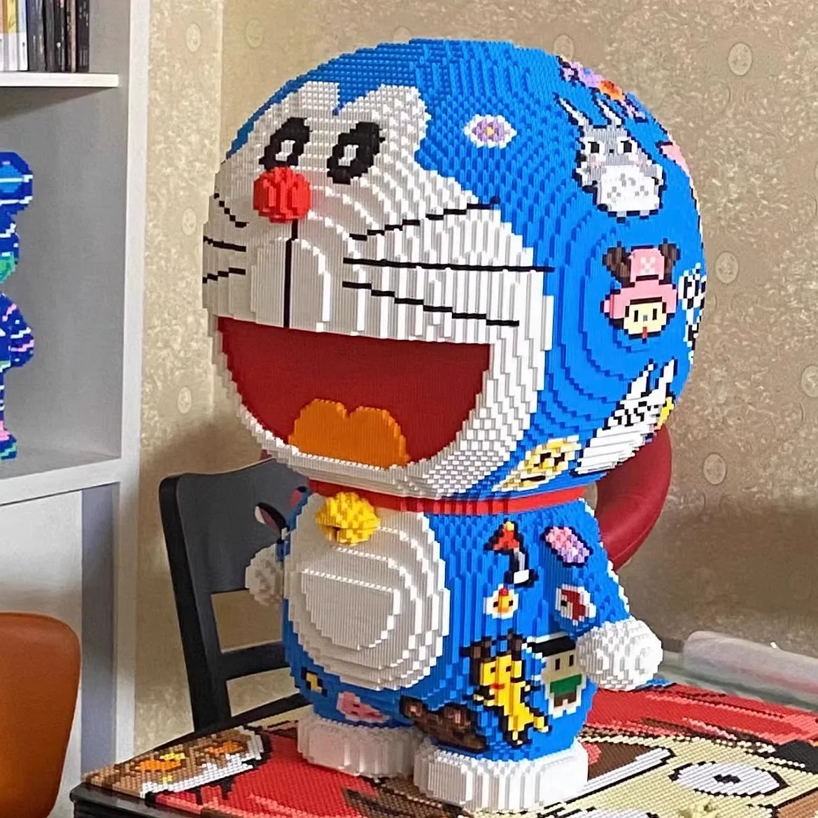 Doraemon klocki do budowy 70cm Model 3D Puzzle Kawaii Doraemon połączenie montażowe Mini cegła figurka zabawka do dekoracji wnętrz