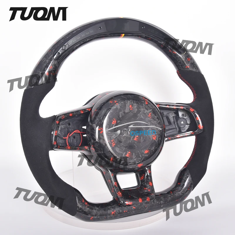 

Customized Forged Carbon Fiber Car Steering Wheel For Volkswagen VW Mk7 Golf7 GTI R Line LED Display Racing Car Wheel