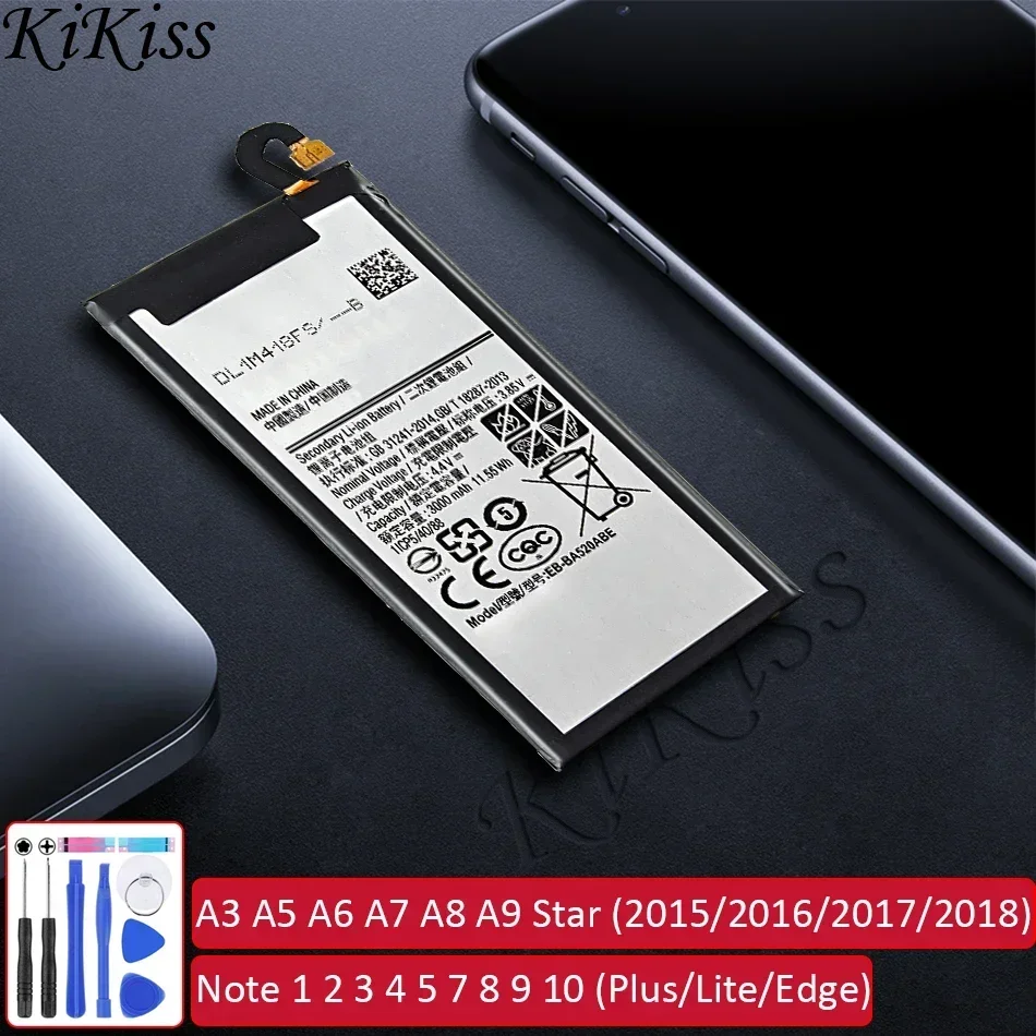 Battery For Samsung Galaxy A3 A5 A6 A7 A8 A9 Star 2015 2016 2017 2018/Note 1 2 3 4 5 7 8 9 10 Plus Lite Edge SM A510F A310F