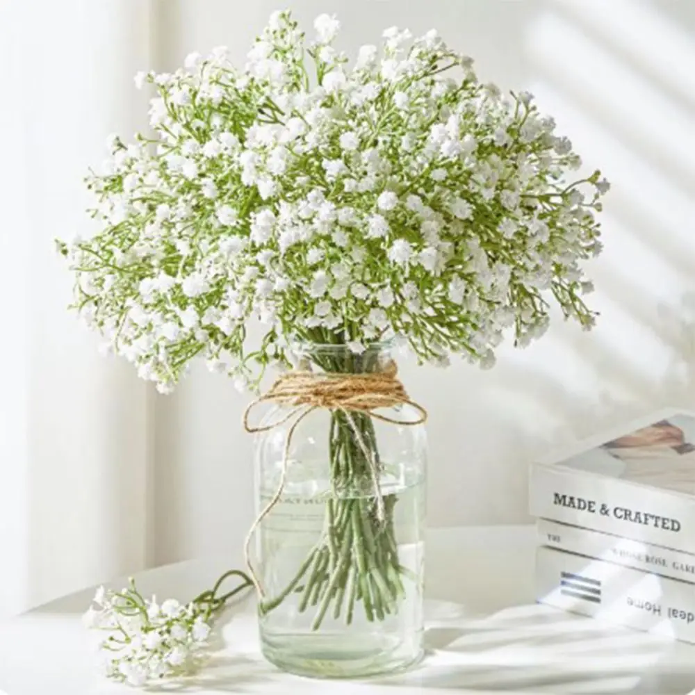 10pcs Artificial Gypsophila Flowers Party Supply Plastic Fake Baby Breath Flower Party Home Decor DIY Accessories