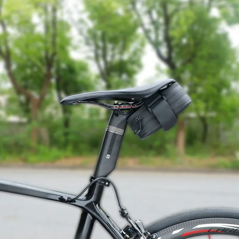 Bolsa para SILLÍN de bicicleta, alforja para tubo de asiento trasero a prueba de lluvia, bolsa trasera reflectante para almacenamiento de ciclismo,