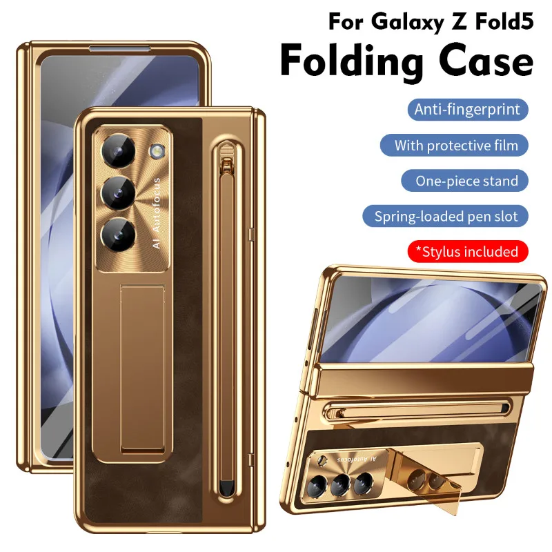 

With Touch Pen For Samsung Galaxy Z Fold 6 5 4 Fold6 5G Case Hinge Armor Shockproof 360 Full Screen Protector Folding Cover