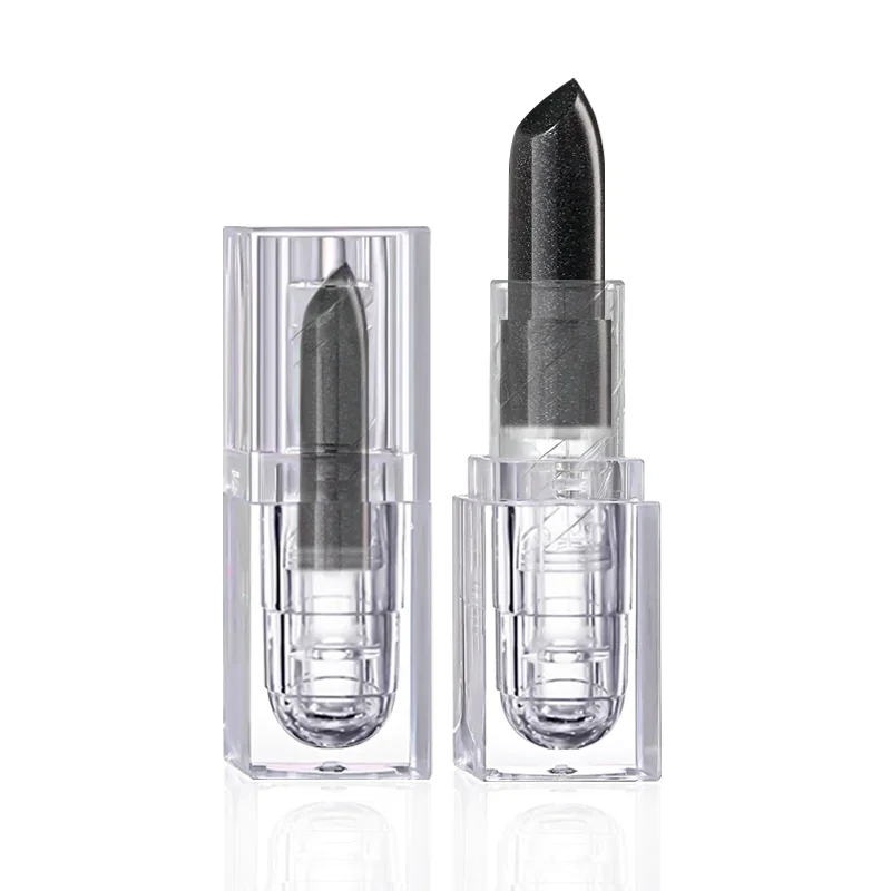 Lápiz labial con purpurina resistente al agua, brillo de labios negro Sexy, tinte de labios brillante, cosméticos, maquillaje de labios de Halloween