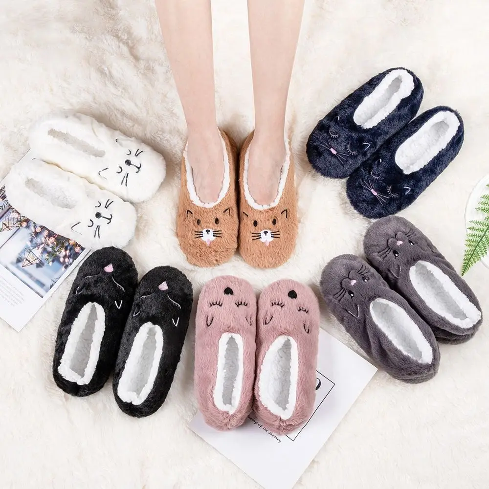 لطيف المضادة للانزلاق النعال الجوارب النساء لينة الدافئة رشاقته الجوارب الحرارية الكرتون القط أحذية الملاعب المغطاة الشتاء الجوارب غرفة نوم #3