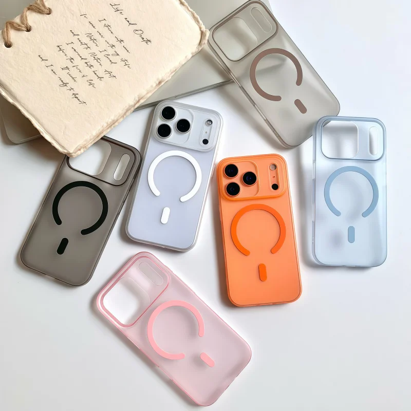 مناسبة لابل 17/16/15/14/13/12/11magsafe الجليد الضباب رقيقة جدا المغناطيسي الجلد شفط متجمد الهاتف واقية #1