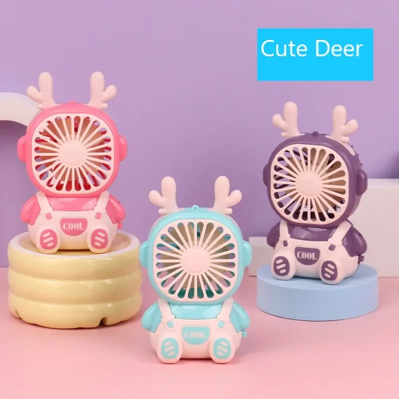 Лето 2024, новый мини-вентилятор, USB портативный перезаряжаемый студенческий портативный ветер, супер тихий, милый, настольная кровать, уличный подарок, поясной вентилятор, вентилятор