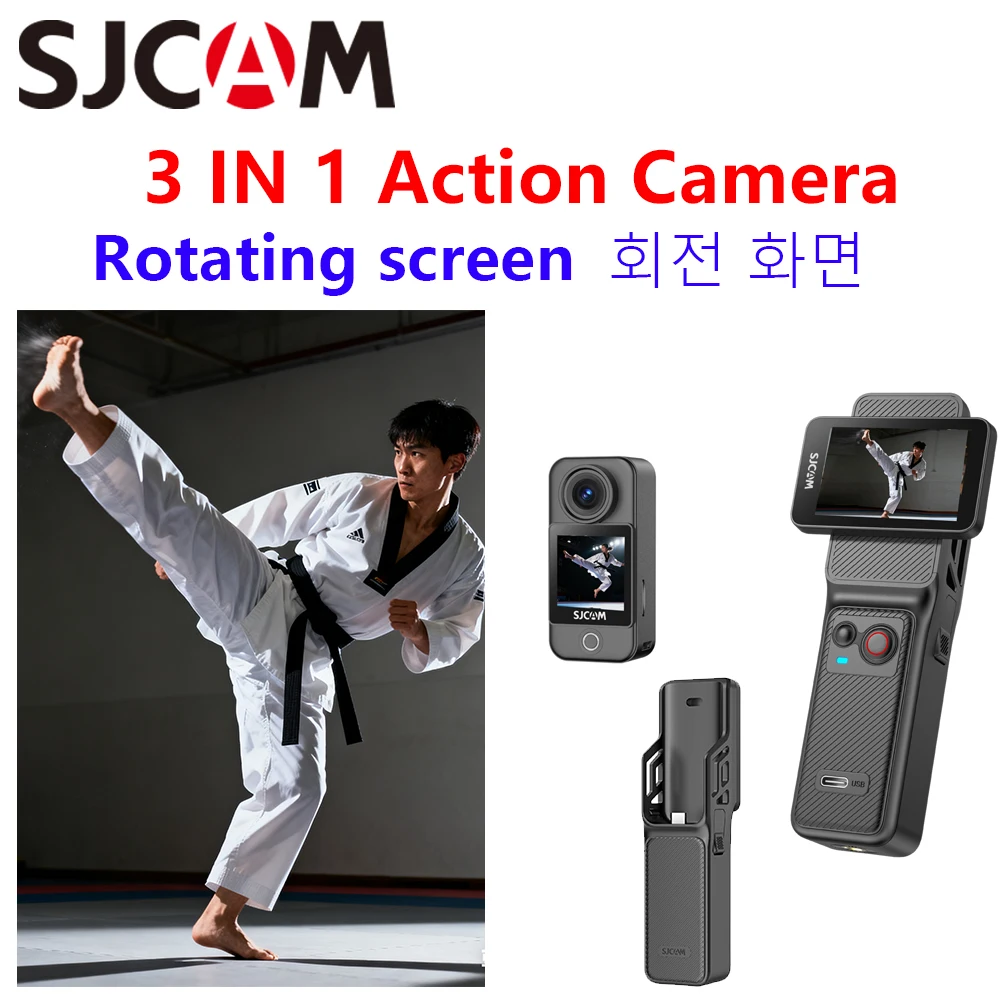 

C400 Dual Screen Action Camera Multi-purpose Flagship 4K Modular Sport Helmet for Taekwondo Dashcam Standard Gifts Combo