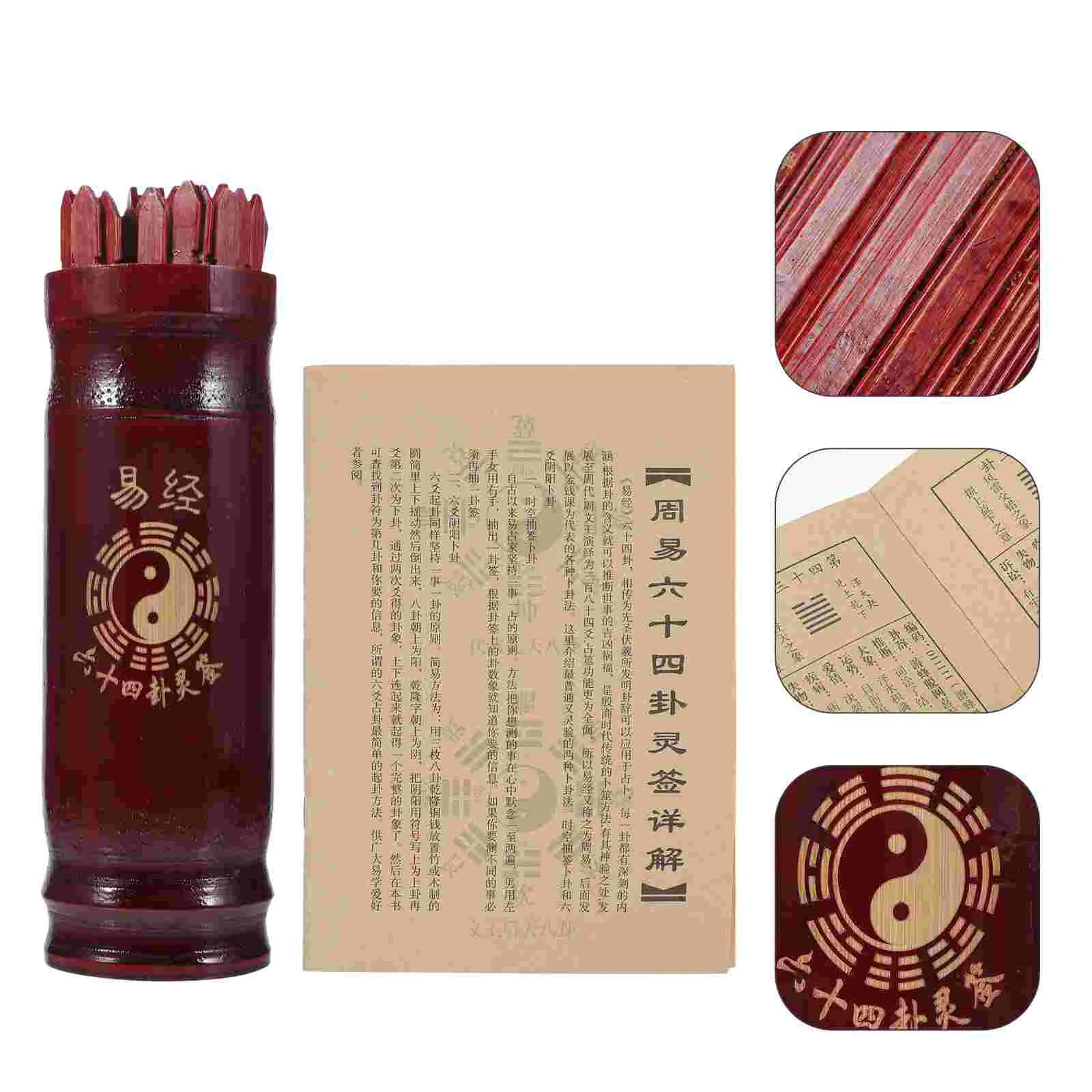 Lottery Container Pile Divination Game Bucket Prop Sticks Wooden Flag Chinese Fortune Teller Chinese-style