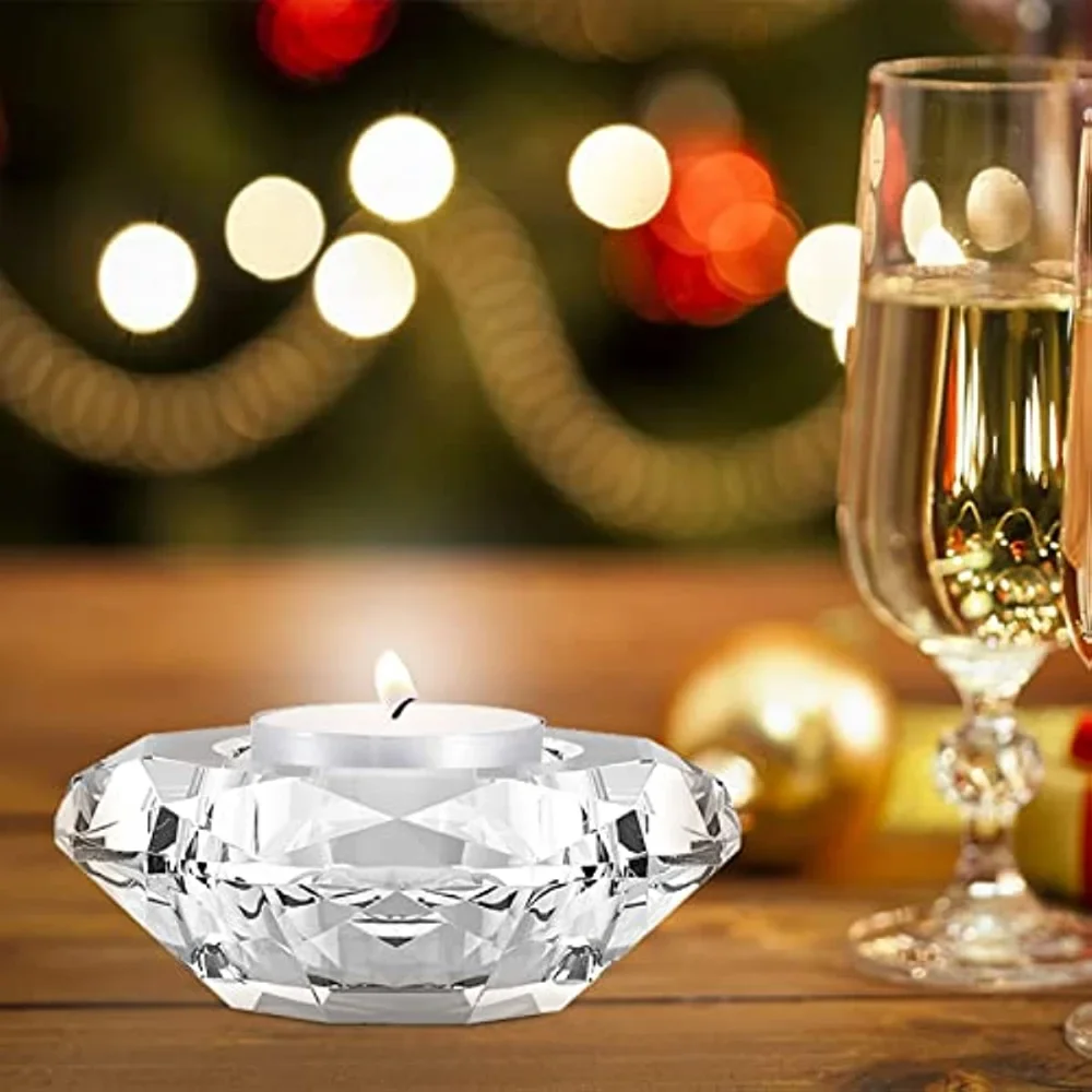Crystal Diamond Candlestick Tealight Silicone Molds DIY Tealight Candle Holder Epoxy Resin Casting Mold Home Decor Supplies