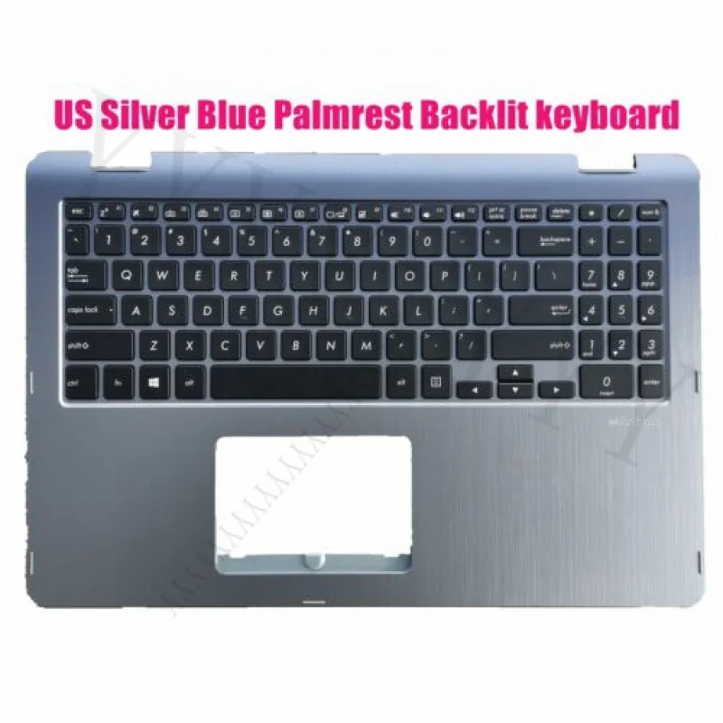 

Клавиатура QUS Silver Blue Palmrest с подсветкой для Asus TP510U TP510UA TP510UQ TP510UF