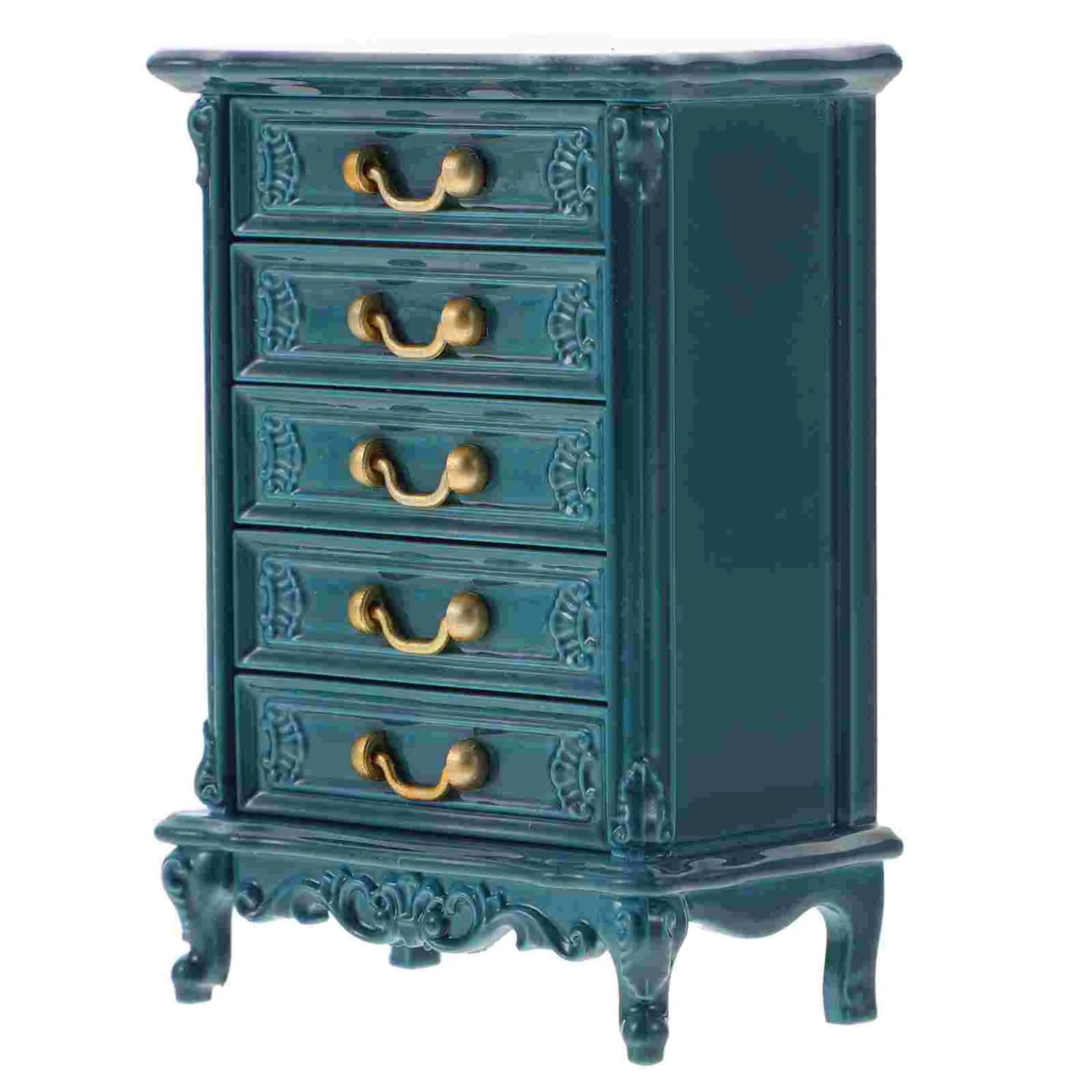 Mini Chest of Drawers House Furniture Table Decor Childrens Bookshelf Lovely Miniature Cabinet Decorative Tiny Ornament