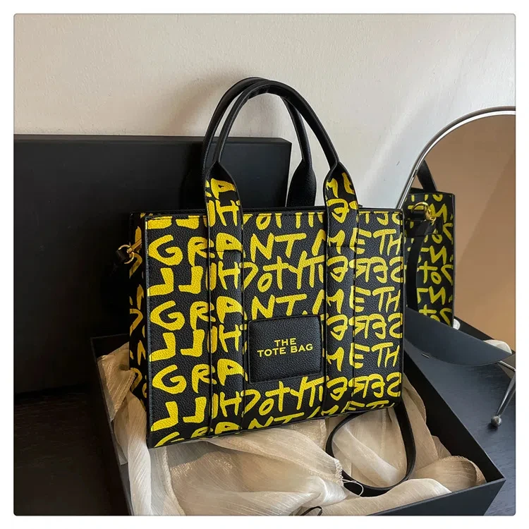 Crossbody Bags Creative Graffiti Tote Bag Fashion Personality Handheld Letters Single Shoulder Oblique Span Women's Bag