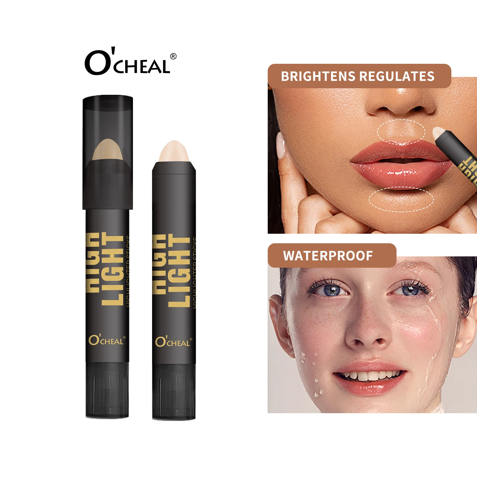 Professioneller Contour Stick Highlighter Concealer Seidenraupen-Nasenschatten-Make-up-Stift zur Gesichtsformung und Hervorhebung von Kosmetika