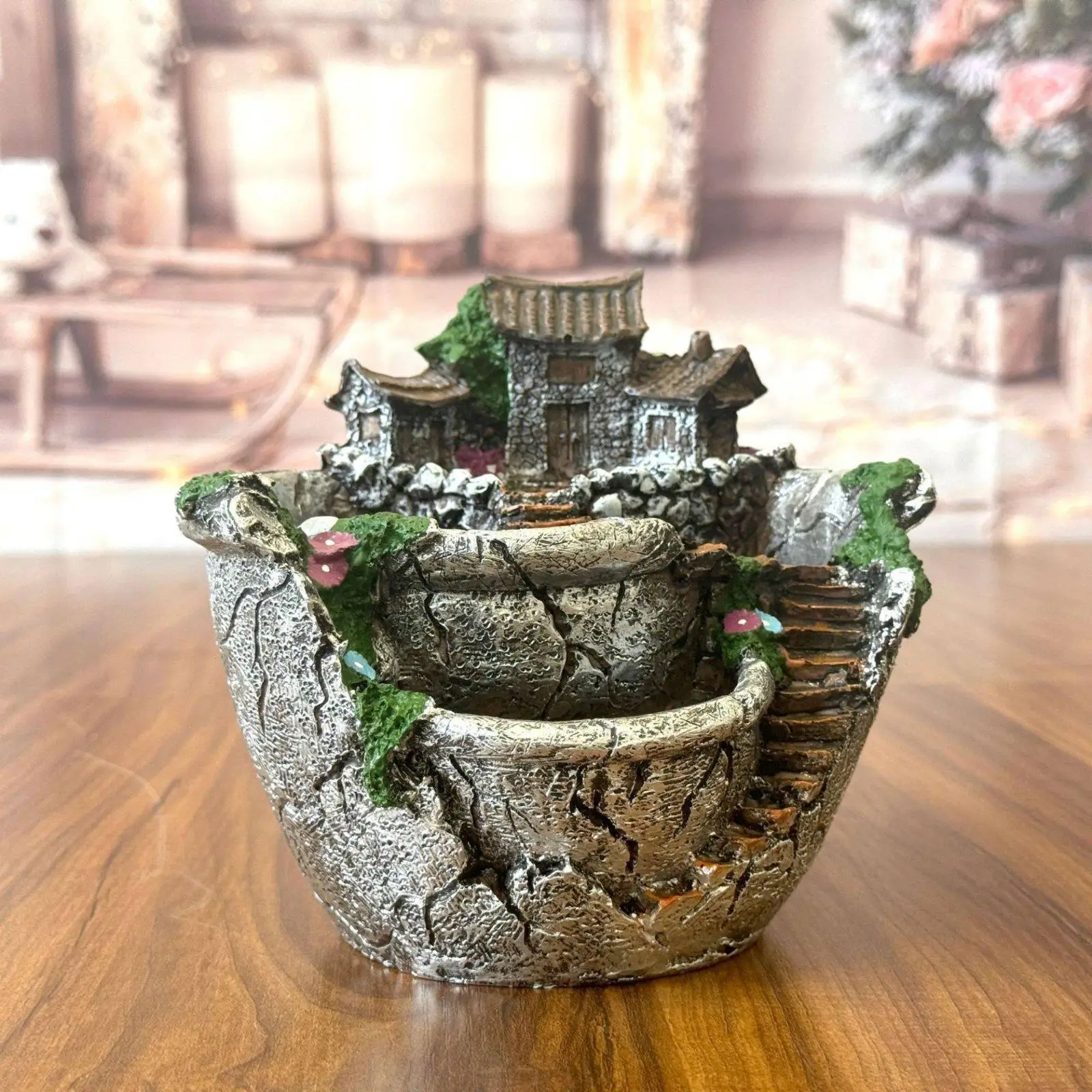 Desert Plant Pot Mini Landscape Decorative Desert Plant Pot Hand-Painted Look