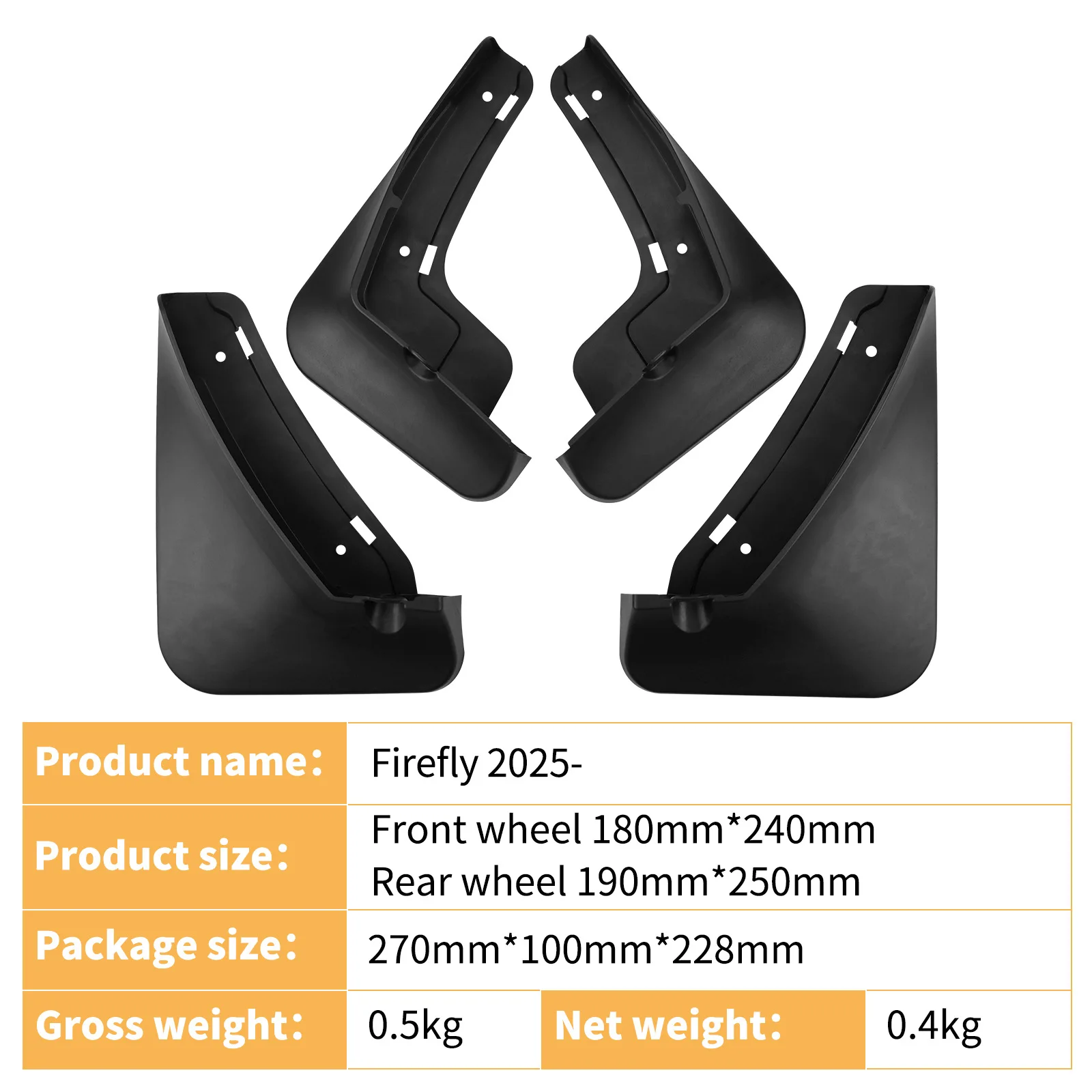 Fenders suitable for NIO Firefly 2025 car tire mudguard exterior modification,Front Rear Flares Splash Guards Cover Car Accessor - Image 2