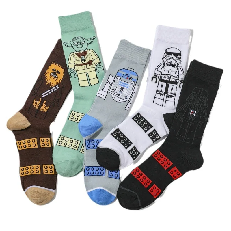 Meias de algodão Star Wars Mid-Calf para homens e mulheres, anime de desenhos animados kawaii kawaii, meia quente masculina, presentes, tamanho máximo, nova, Yk2