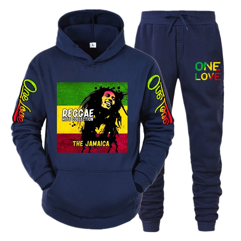 Ladies/Men\'s Hoodie Bob Marley Legend Reggae One Love Print Sweatshirt Winter Fashion Casual Top Long Sleeve+ Pants Suit Clothes