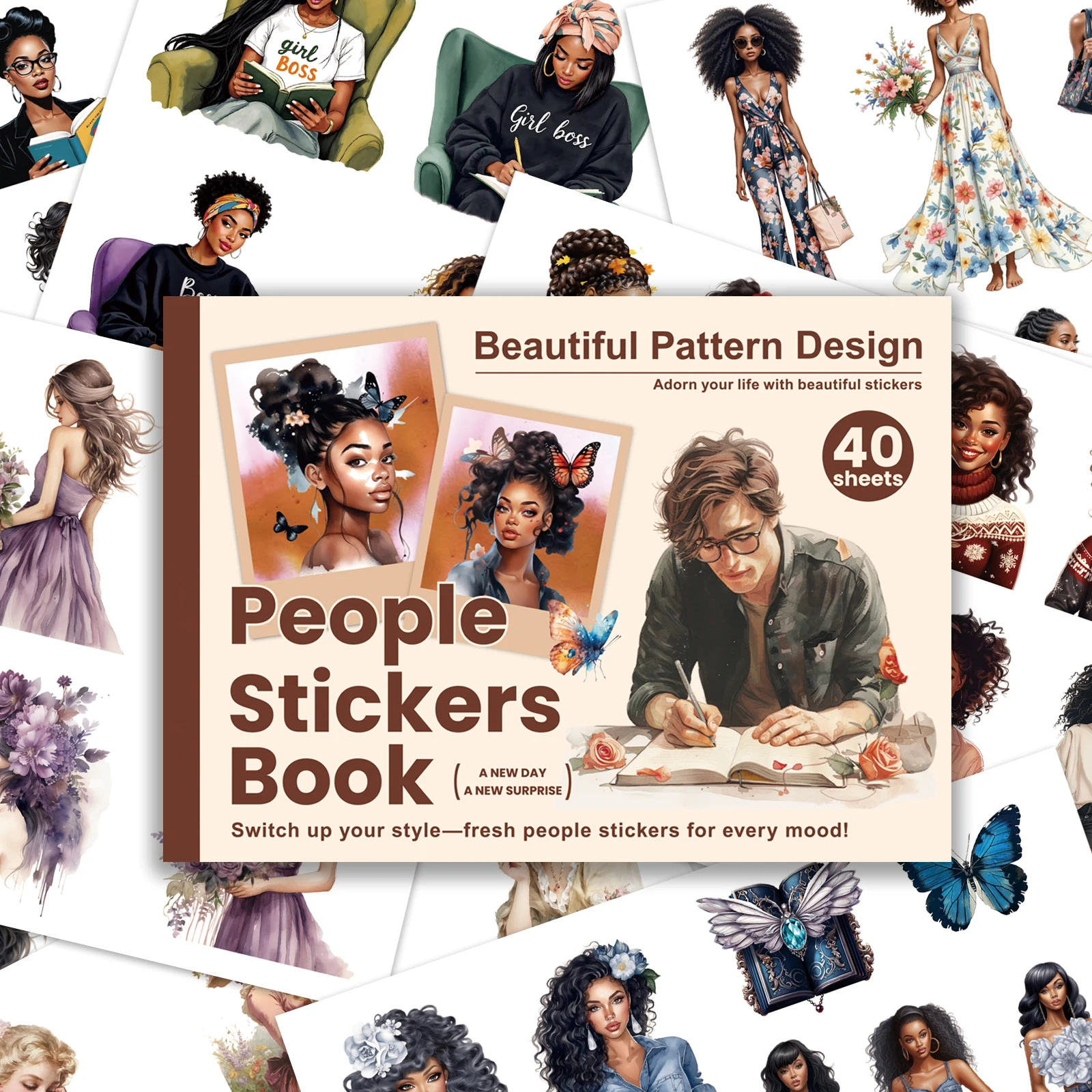 

40 листов/книга, тематические наклейки с персонажами, книга «сделай сам», скрапбук, фоторамка, дневник, украшение для бутылки с водой, канцелярские принадлежности