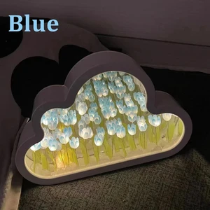 Handmade Cloud Tulip Night Light, DIY Material, Home Decor Flower, Creative Mirror Atmosphere Lamp, Birthday Gift, Valentine's Day 10 Main Sales Pendant Luminaire - №6