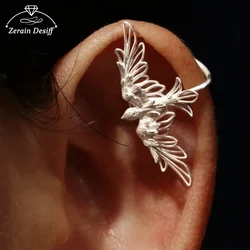 Vintage Hollow Silver Color Bird Shape Ear Clip Without Piercing Delicate Accessories Fine Aesthetics Gifts for Women