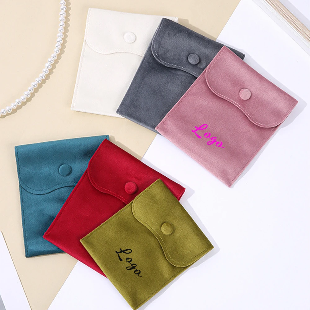 شعار مخصص المخملية القرط حلقة الغبار الحقيبة أزرار خاطفة مجوهرات حقيبة المغلف أكياس التعبئة والتغليف حفل زفاف لصالح هدية سوار قلادة #5