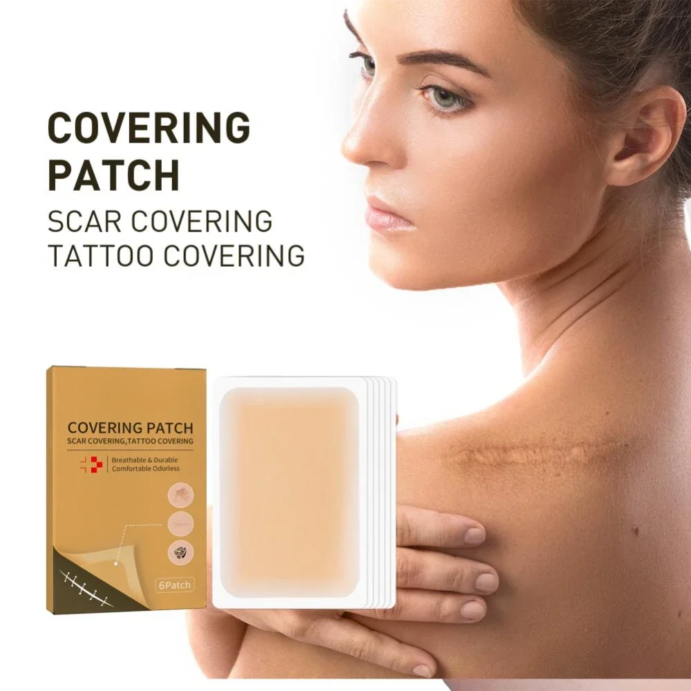 6PCS Waterproof Tattoo Film Ultra Thin Patch Tattoo Scar Cover Tapes Concealing Acne Tattoo Up Compression Accessories Flaw