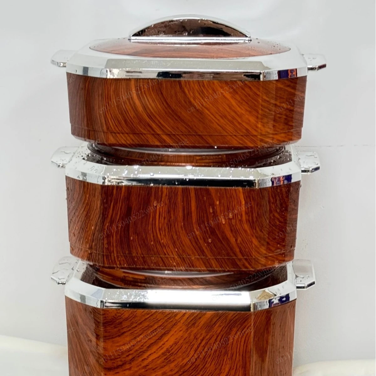 Popular hot-selling 3PCS square thermal insulation box, wood grain color sealed leak-proof thermal insulation lunch box