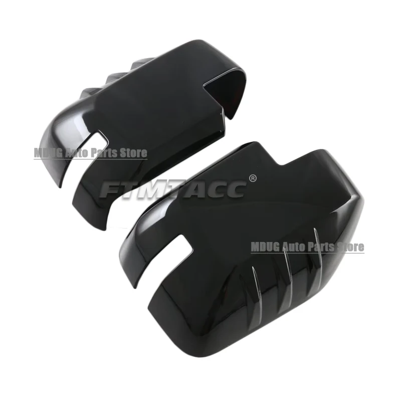 MDUG 1 Pair ABS Piano Black Car Side Door Rearview Mirror Cover Cap Fit For Ford Bronco 2024 2025 Carbon Fiber Texture Style