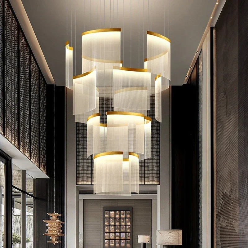 

Modern Minimalist LED Chandelier Loft Apartment Designer Luxurious Living Room Villa Duplex Staircase Chandelier Home Decoration