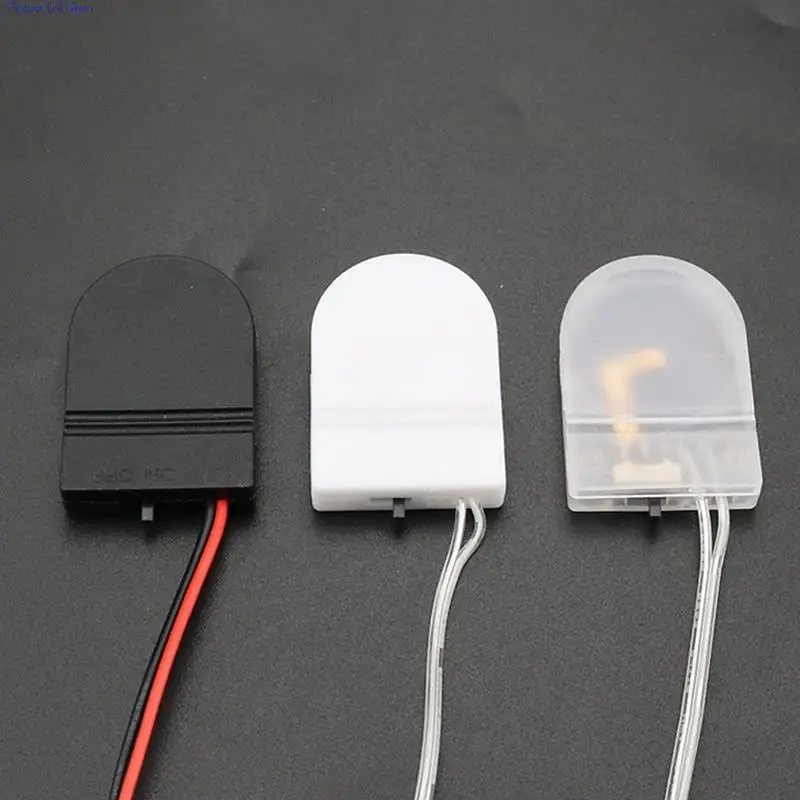 New 5PCS Single Slot CR2032 CR 2032 Button Coin Cell Battery Holder Case Cover With ON-OFF Switch Leads Wire 3V Battery Box image 2