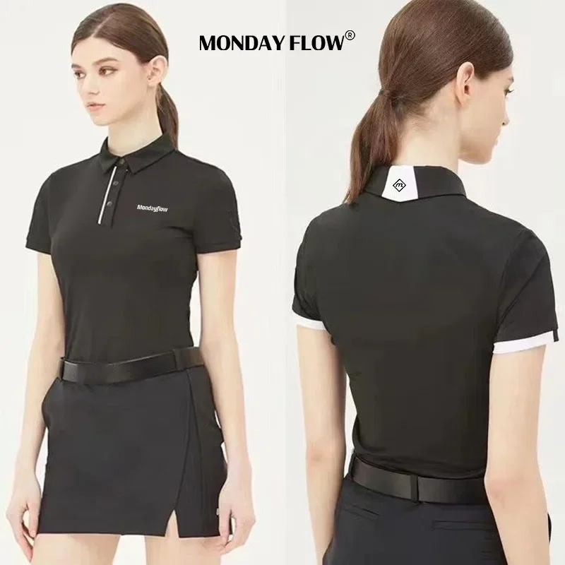 

Monday Flow Summer Golf Women's Short-sleeved Golf Shirts Sweat-wicking Outdoor Sports Breathable Quick-drying PoLo Golf Shirt