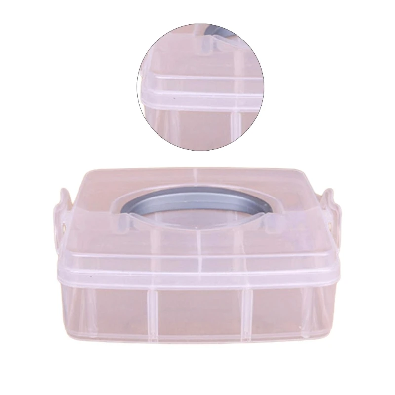 Transparent Plastic Storage Box Multi Grids Adjustable for Small Component Beads K92A