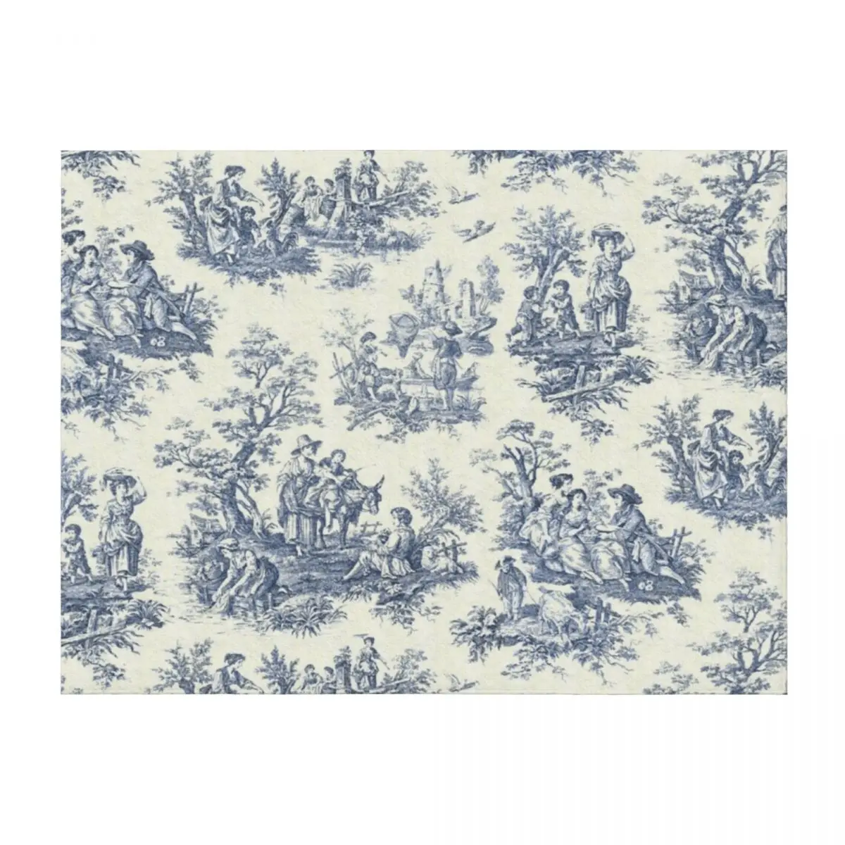 

Powder Blue French Toile Picnic Designs Throw Blanket Hairys Stuffeds Luxury Thicken Soft Beds Blankets