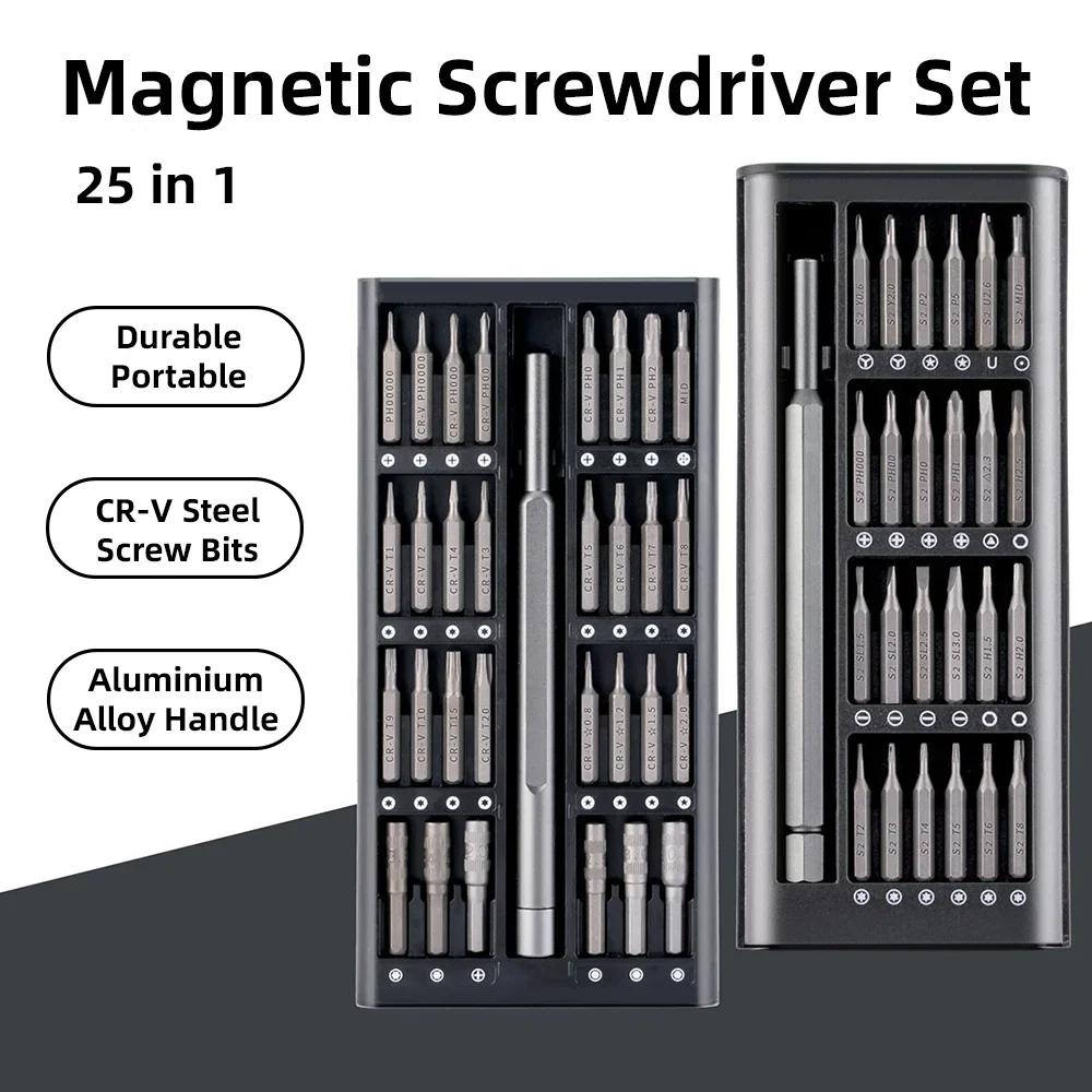 

25 in 1 Screwdriver Set Magnetic Screw Driver Kit Bits Precision Electric Iphone Computer Tri Wing Torx Screwdrivers Small