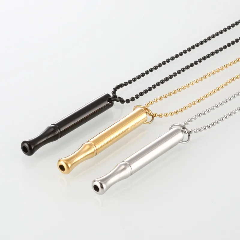 Meditation Breathing Decompression Pendant Necklace Meditation Small Waist Round Tube Whistle Jewelry Trendy Party Accessories