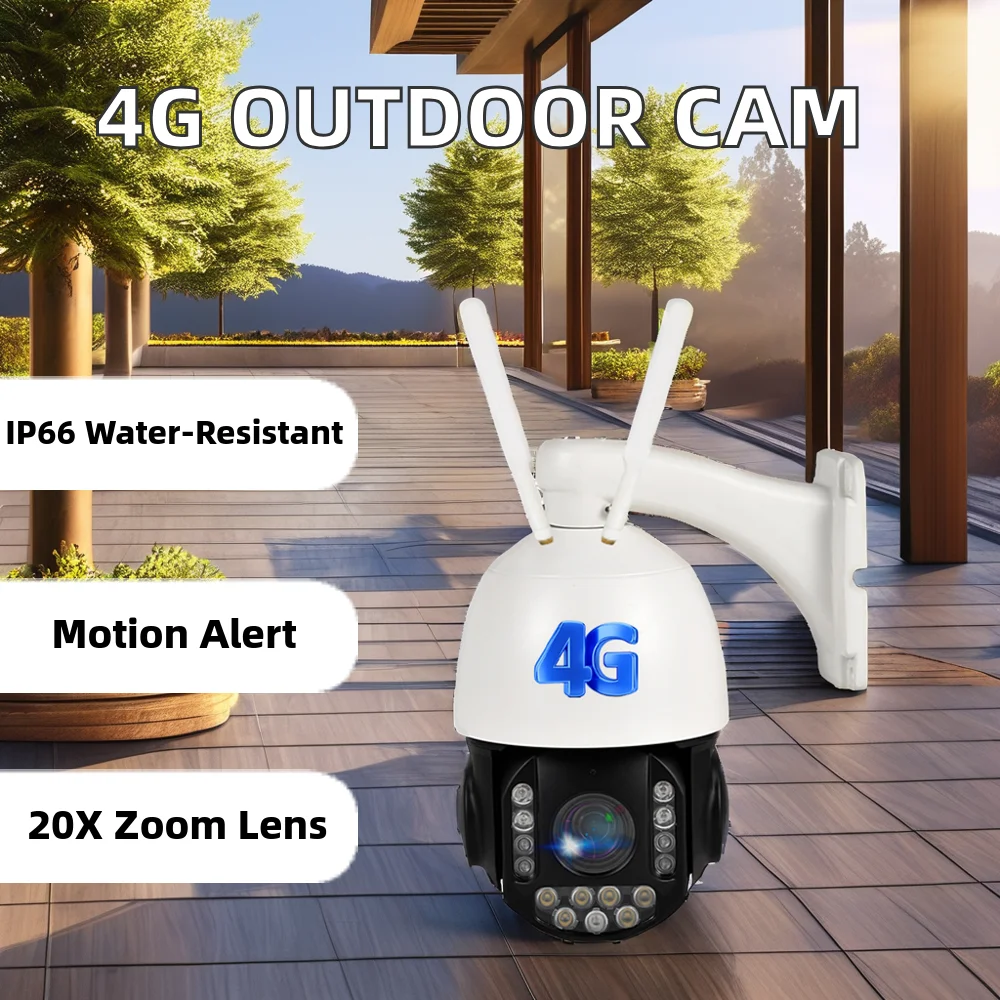 Outdoor Waterproof 8MP 4G Network Security Camera System With 20X Lens Camera Supports Humanoid Detection