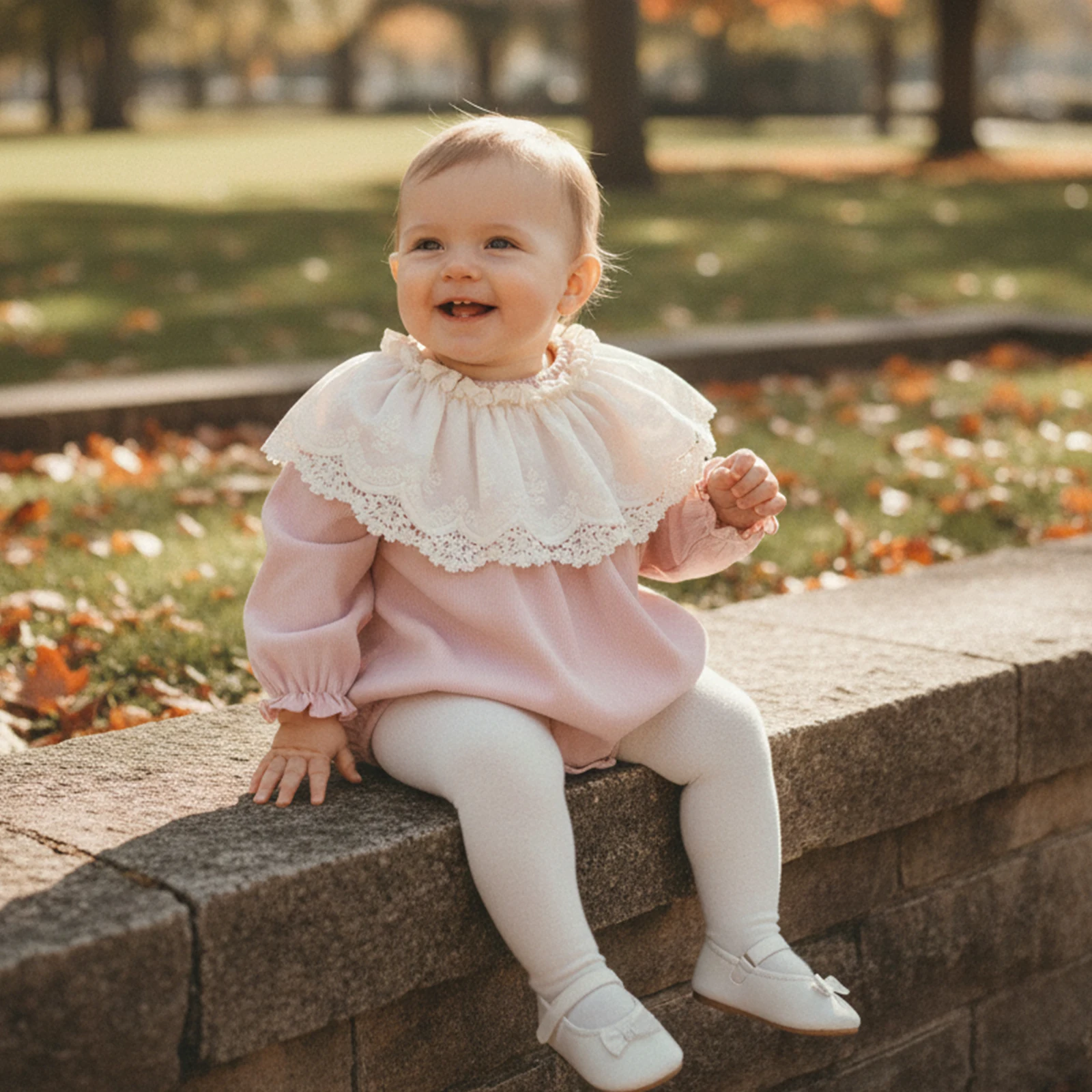 

Spring Infant Baby Girl Bodysuit Puff Long Sleeve Lace Ruffle Trim Bubble Jumpsuit Cute Autumn Clothes