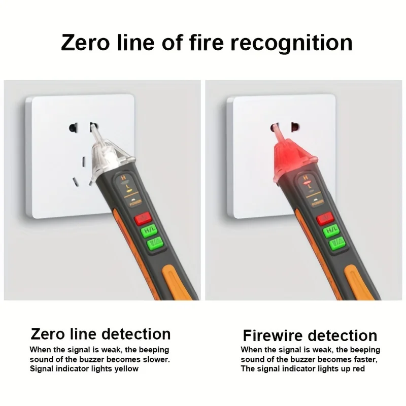 NJTY T02A Rilevatore di tensione Penna elettrica Tester di tensione CA Smart Breakpoint Finder 12-1000 V Senza contatto T02B Trasmissione vocale