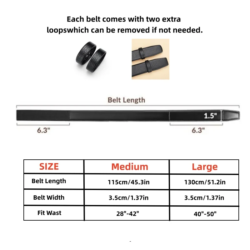 OYIFAN الرجال مشبك خالية حزام مريح حزام أعمال حزام جلد الرجال مريحة الفيلكرو إغلاق حزام حزام جلد طبيعي #4