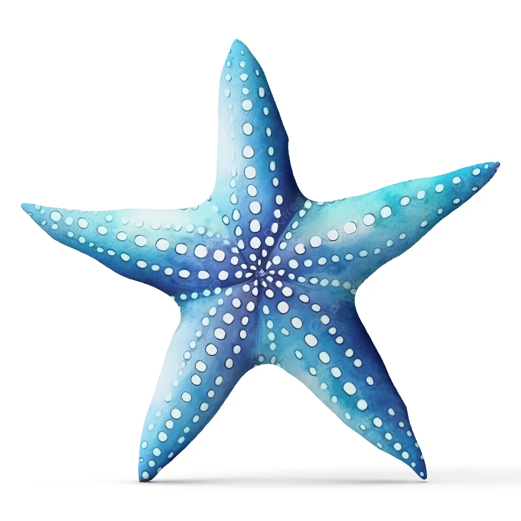 Blue Starfish Shaped Throw Pillow Ocean Coastal Cushion Nautical Sea Star Decorative Stuffed Pillow for Sofa Beach Home Decor