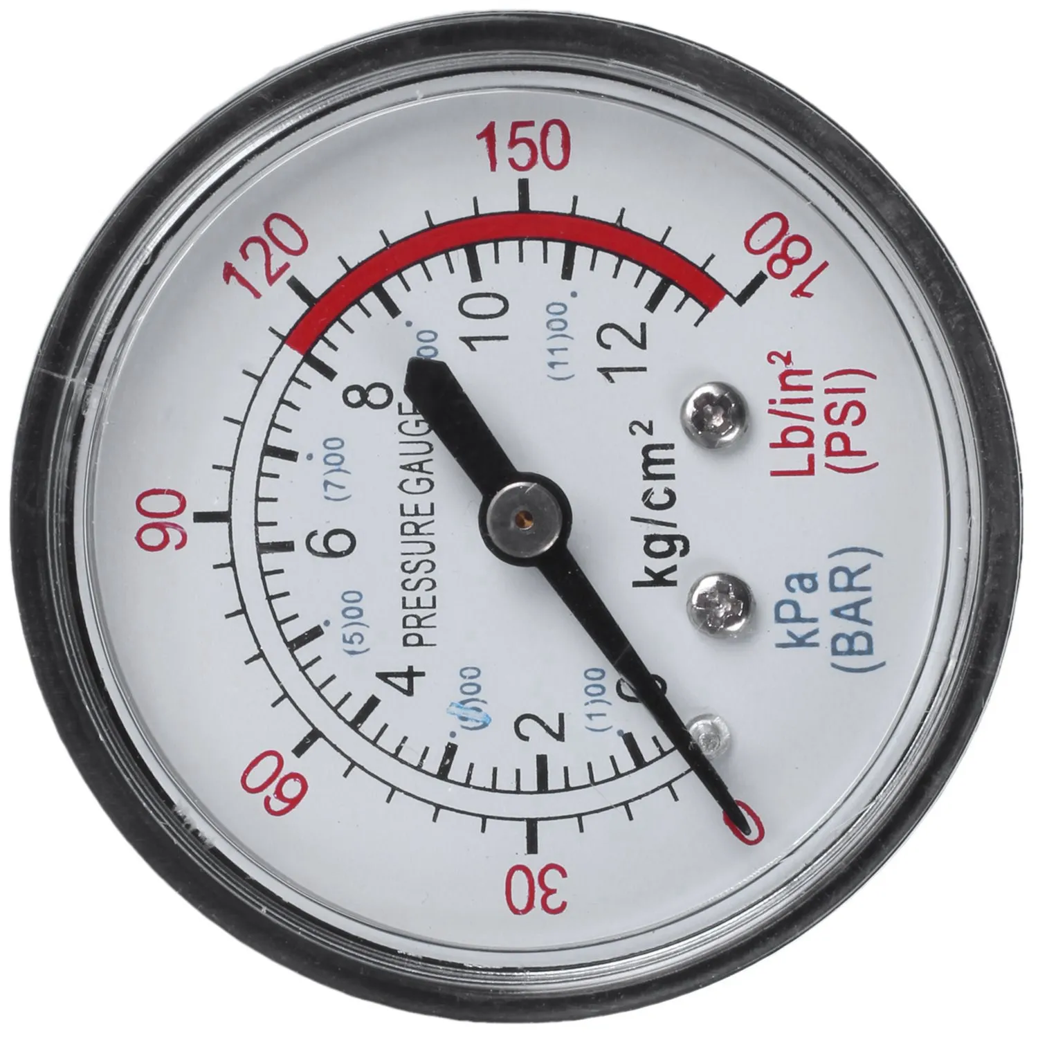 ABFKL Round 0-180 psi 13mm 1/4BSP Diameter Dial Comparator Air Manometer, Black