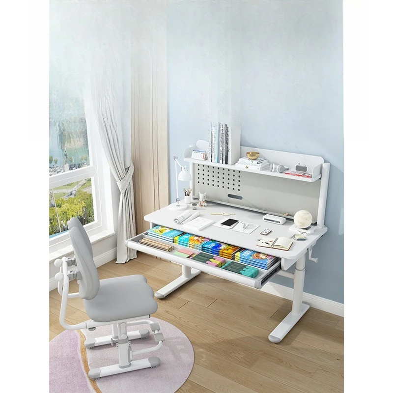

Children's table Student writing computer table Solid wood simple desk and chair set Household lifting study table and chair
