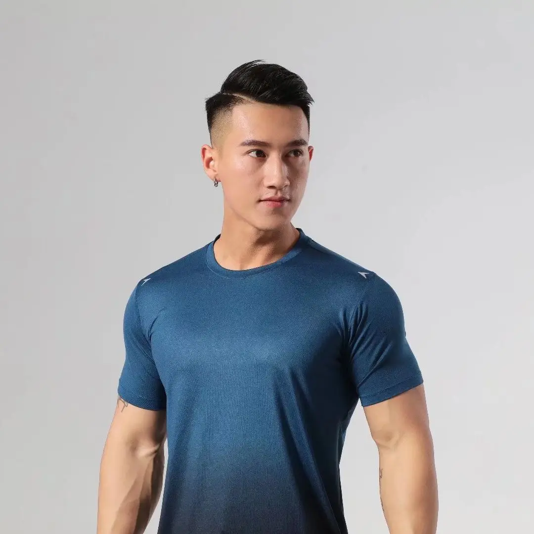 2023 New Men Gym Workout Fitness Short Sleeve T-shirt Hip Hop Fitness Summer Oversized Bodybuilding Tops Sports Tees