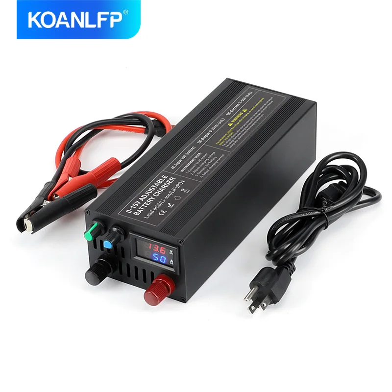 1A - 100A 3.65V 12V 12.6V 14.6V Rechargeable Lifepo4 Lipo Lithium ion Battery Charger Adjustable Multi Universal Fast Charger