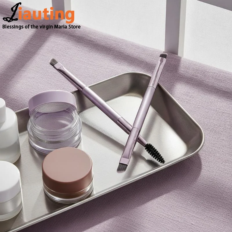 Double-headed Eyebrow Brush Eyelash Comb Waterproof Soft Bristle Non-irritating for Sensitive Skin Eye Makeup Use