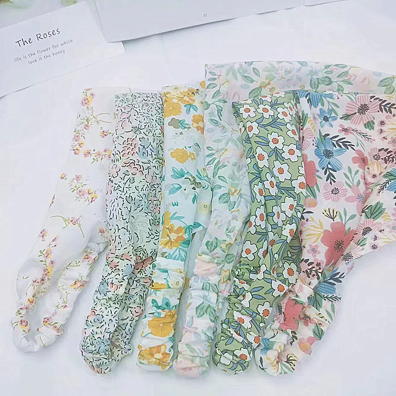 

Pastel Floral Country-Style Headband Triangle Scarf Elastic Headband Hair Accessory Trendy Fashion Headband for Women